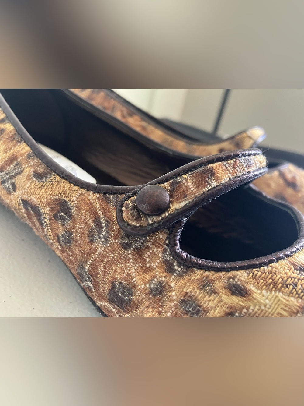 Donald Pliner Woven Leopard Print Mary Jane Flats - Picture 7 of 13
